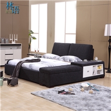 林语家居榻榻米软床1.51.8米双人床现代简约储物软包布床J-70