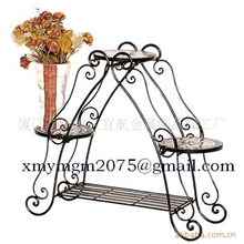 定制各种铁制花园花架、花园挂架、铁线花盆、置物架