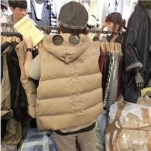 韩国东大门秋冬新款潜水眼镜连帽加厚棉服马甲羽绒马夹女#8190