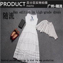 13新款呛口小辣椒镂空蝴蝶蕾丝衫波西米亚绣花两件套长裙QC1-1169