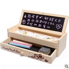 出口韩国带抽屉式黑板DIY黑板笔盒儿童黑板文具盒
