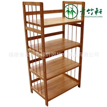厂家供应青竹轩多功能4层平板微波炉架竹制品