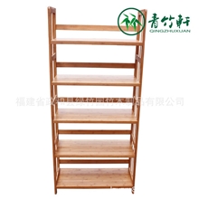 厂家供应青竹轩竹制书架5层平板书架竹制品