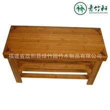 绿竹园青竹轩直供优质楠竹换鞋凳印花款70公分