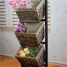 批发直销田园书报架报刊架实木咖啡色简约花架韩式吊篮