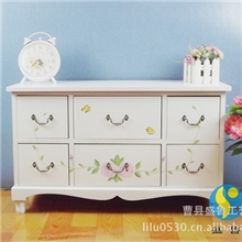 厂家批发田园电视柜中式酒店客房宾馆彩绘白色电视柜