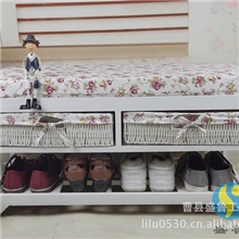 现货供应欧式多功能实木换鞋凳储物