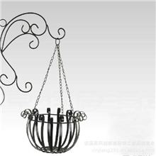 滢发铁艺壁挂花篮垂吊花架田园风格花园装饰现货yf40