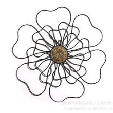 滢发欧式铁艺花朵壁挂架壁饰墙上装饰现货yf55可定做