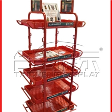 【新型】红色烤漆品牌红酒金属铁质展示架