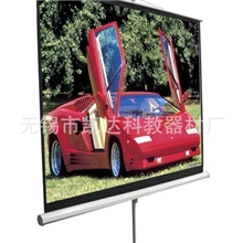 厂家批发优质84英寸白塑支架投影机幕布另可定制