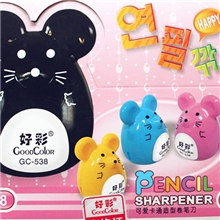 热销供应日韩文具批发卡通老鼠卷笔刀迷你卷笔刀