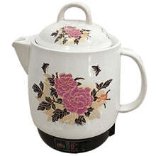 全自动多用保健壶白陶瓷牡丹花图案养生炖熬煮煎中药电壶