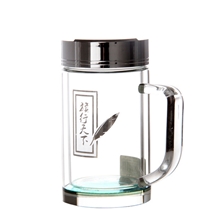 天旗双层水晶玻璃杯2013年创意杯子新款耐热高档礼品杯可印logo