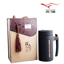 天旗力郎高档不锈真空保温杯商务办公紫砂茶杯礼品水杯定制刻印字