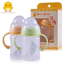 小额批发小鸡卡迪PP宽口中弧型自动握把吸管奶瓶210mlKD1071
