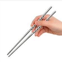 批发不锈钢筷子防滑高档不锈钢筷子光身单对筷子缧纹单对筷子