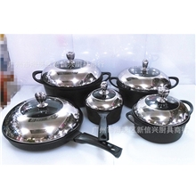 厂家供应铝制不粘套锅系列促销无烟礼品锅环保奶锅优质煎锅