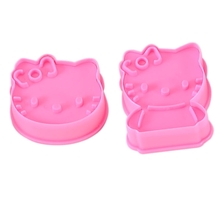 厂家直销出口食品级塑料饼干模具可爱卡通造型凯蒂猫饼干模批发
