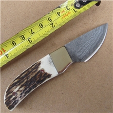 勃朗宁大马士革鹿角小直刀水果刀户外工具刀精品礼品小刀