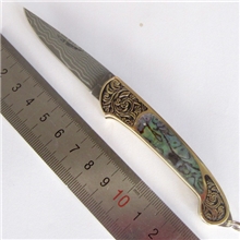 大马士革折刀多功能小刀大马士革天然彩贝珍藏版折刀高端小刀