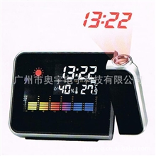办公文教类赠品七彩电子投影钟多功能湿度温度万年历投影钟