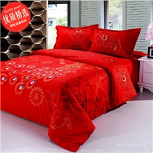 2013新品全棉活性四件套婚庆大红床上用品床单被套厂家直销