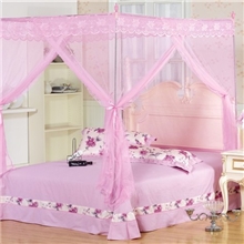 厂家直销豪华落地式三开门不锈钢方顶蚊帐一件代发