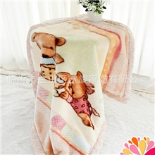 超柔拉舍尔高档婴儿童外出抱毯小毛毯双层加厚床上用品