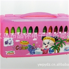 绘画粗头可洗盒装36色水彩笔，1009-36水彩笔，专业儿童益智文具