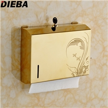DIEBA电宝不锈钢钛金摩轮花纹纸巾盒浴室不锈钢抽纸盒擦手纸盒