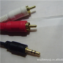 3.5转莲花插头音频线（铜线，24K镀金头）