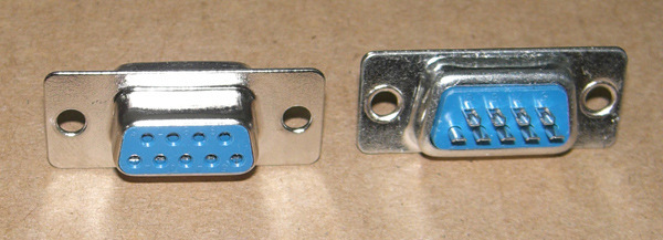 供应串口连接器DB9P母头双排9针串口1u镀金