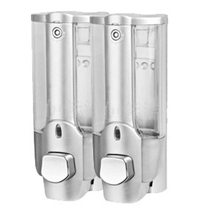 宾馆高档白色亮银色酒店/家庭双头皂液器沐浴露盒洗发水盒