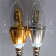 厂家直销高档5W四面发光E14LED蜡烛灯