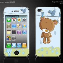 iphone4S卡通彩膜卡通贴iphone4彩膜闪钻苹果手机全身贴膜