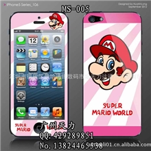 新款苹果5代贴膜iphone5保护膜卡通闪钻手机贴膜炫彩贴膜