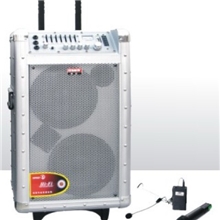 大功率双8寸拉杆电瓶音响带USB/SD读卡功能带无线话筒和耳麦