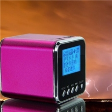 歌词屏迷你音响低音炮带收音机便携式插卡音箱带显歌词插卡音箱