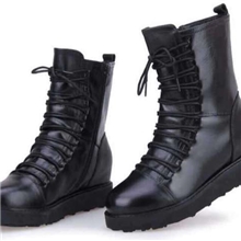 厂家直销批发零售2013新款平跟休闲简约真皮女靴中筒棉鞋