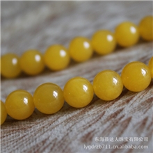 批发天然水晶散珠黄玉髓圆珠半成品4-14mm