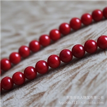 批发水晶批发加色珊瑚圆珠6MM半成品散珠DIY手工饰品配件红珠子