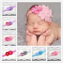 圣诞饰品带钻多角花破旧毛边花宝宝发带弹力松紧发带速卖通