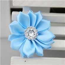儿童头花头饰配件色丁涤纶带多角花带钻仿真花--小号童装配件