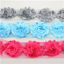 饰品发带配件破旧毛边雪纺玫瑰花太阳花胸花鞋花帽花按码卖