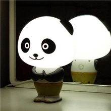 奇玩功夫熊猫灯语音控制台灯创意智能声控灯熊猫阿宝语音报时