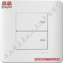 施耐德奇胜轻点开关经典白二位双控E8432/2
