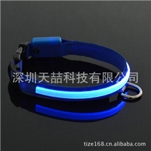 LED宠物发光项圈宠物项圈纯色项圈鱼丝面光纤导光条高透光