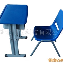 学生课桌椅自动升降培训单人多层板课桌椅_坚固耐用