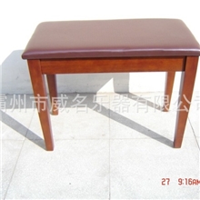 供应实木棕色造革面钢琴凳